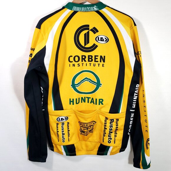Vintage Green and Yellow Louis Garneau Cycling Jersey Adult Small One Piece - Picture 1 of 10